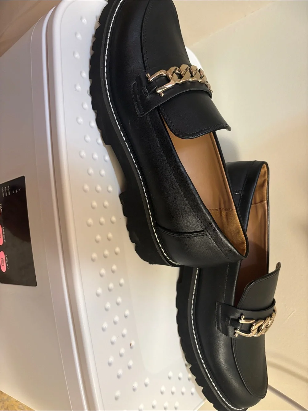 BCBG Black Women's Chain-Detail Loafers